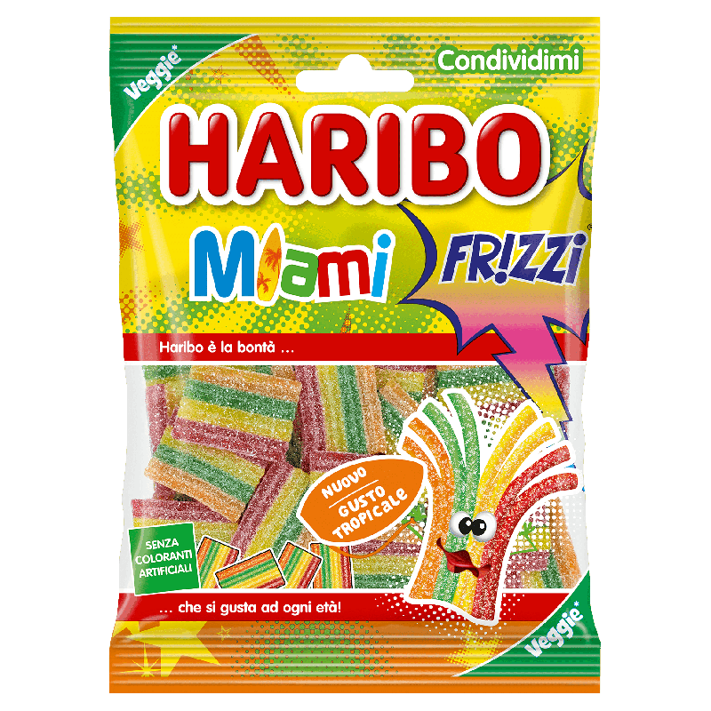 Haribo Miami Frizzi 80 g all'ingrosso | Tradewholesale