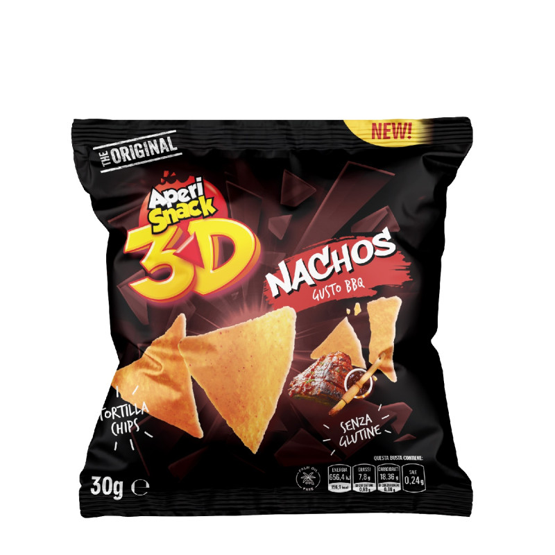 Aperisnack 3D Nachos BBQ 30g ingrosso | Tradewholesale