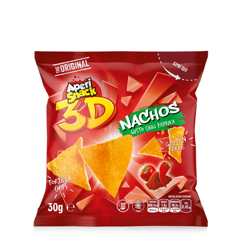 Aperisnack 3D Nachos Paprika 30g ingrosso | Tradewholesale