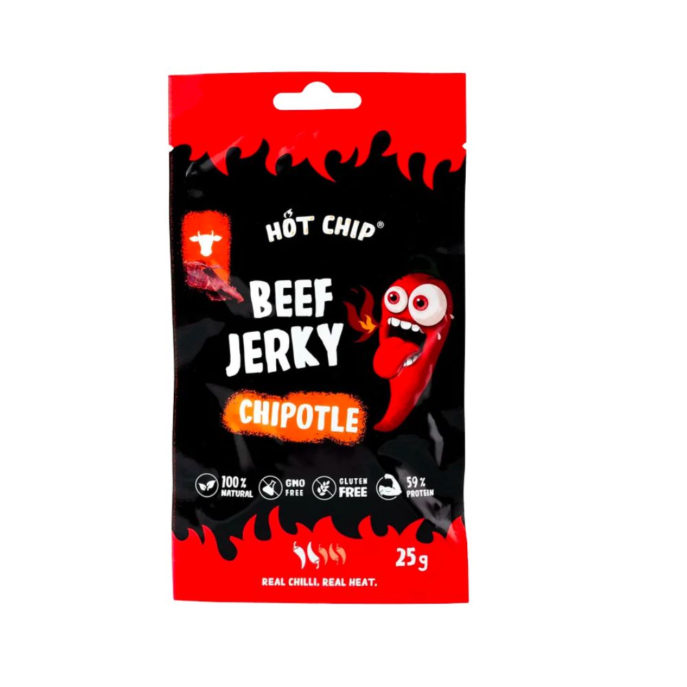 HOT CHIP BEEF JERKY CHILLI CHIPOTLE 25GR (CONF.20)