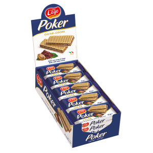 LAGO POKER WAFFER ELLEDI CIOCCOLATO 45GR (CONF.80) - (PREORDINE)